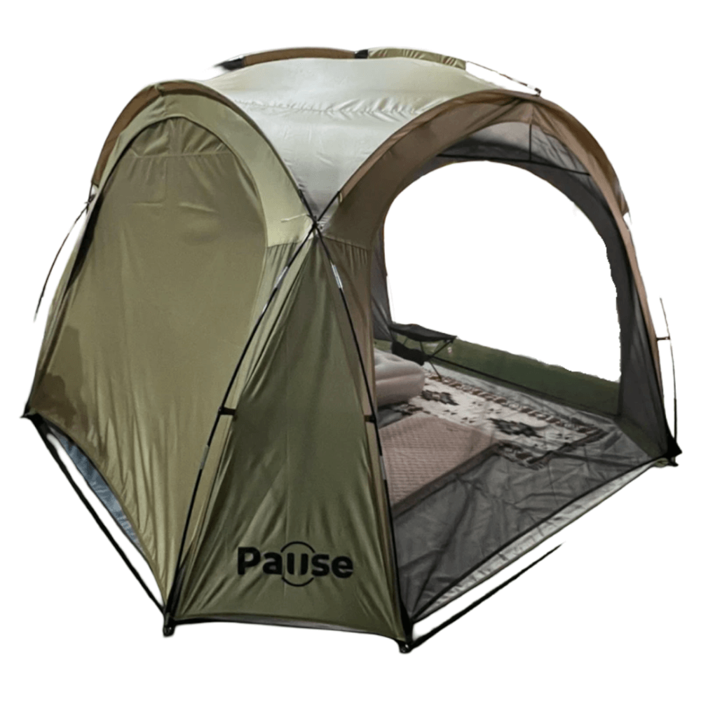 ผ้าใบทึบ ปิดข้างเต็นท์ PAUSE สำหรับเต็นท์โดม เชลเตอร์ 154X210 ซม.สีกากี 2 ชิ้น